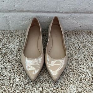 M. Gemi Beige Patent Leather Flats